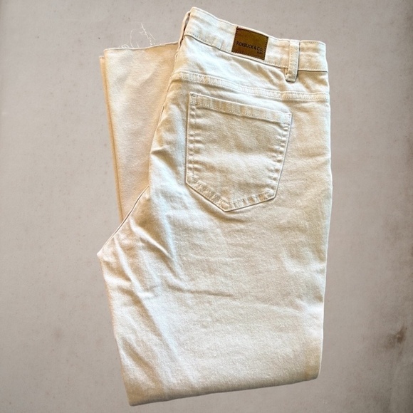 NWOT ROEBUCK & Co. Vintage Distressed Raw Hem Skinny Jeans White/12R - Picture 12 of 14